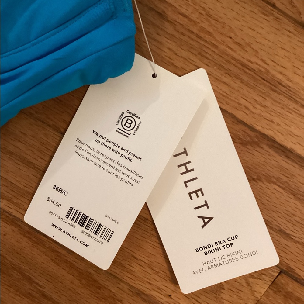 NWT ATHLETA BONDI 36 BC BRA CUP BIKINI TOP UNDERWIRE - ADJUSTABLE FIT QUICK DRY - Picture 3 of 11